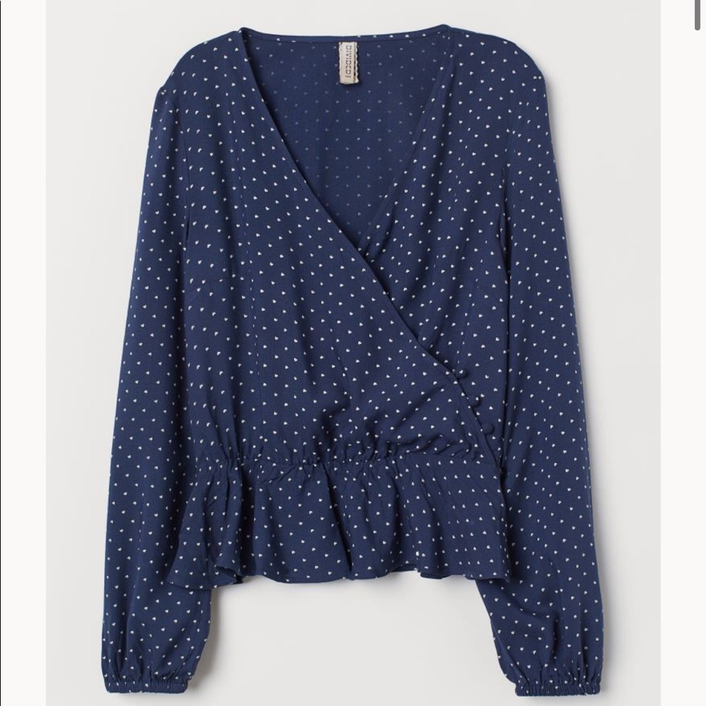 H&M v neck wrap over blouse